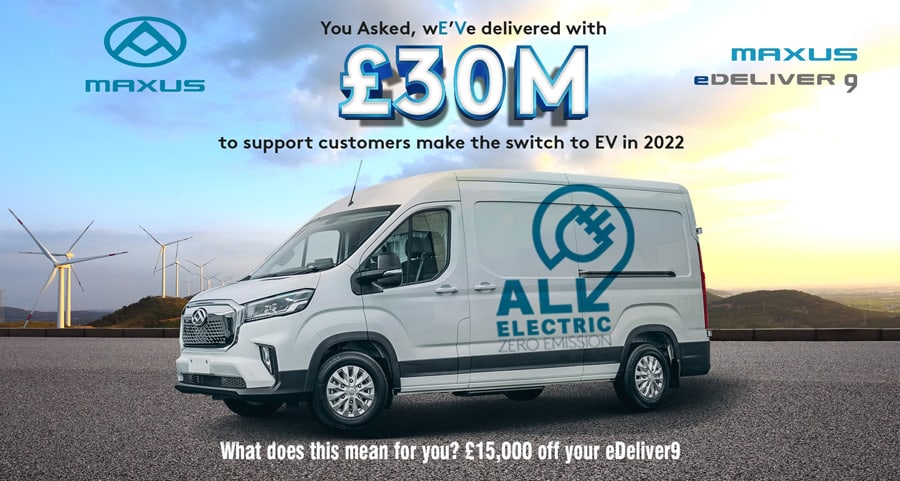 £15,000 Subsidy on eDeliver9 Electric Vans